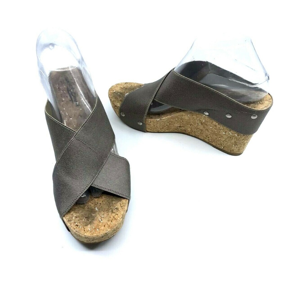 Lucky Brand Miller 2 Criss Cross Cork Wedge Sz 8.5 - Picture 3 of 8